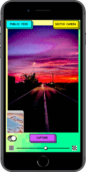 An Apple iPhone displaying the PHOTO.EXE app